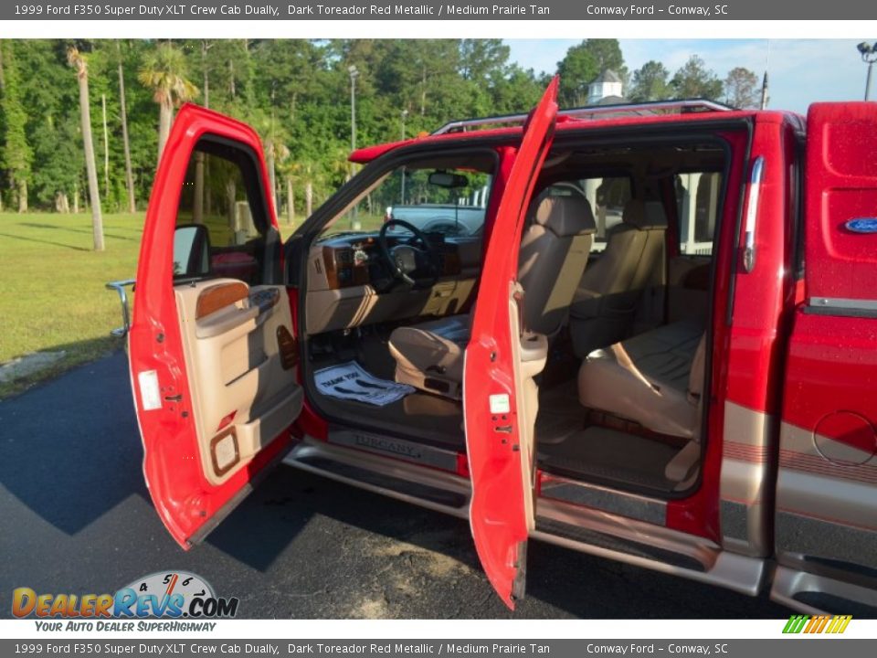 1999 Ford F350 Super Duty XLT Crew Cab Dually Dark Toreador Red Metallic / Medium Prairie Tan Photo #11