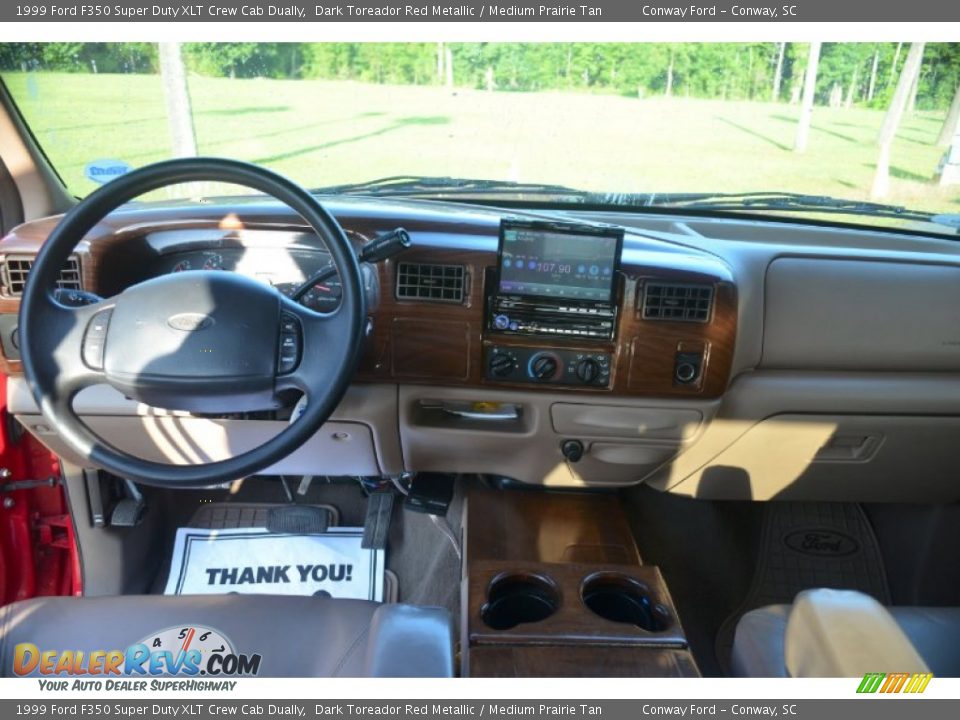 1999 Ford F350 Super Duty XLT Crew Cab Dually Dark Toreador Red Metallic / Medium Prairie Tan Photo #16