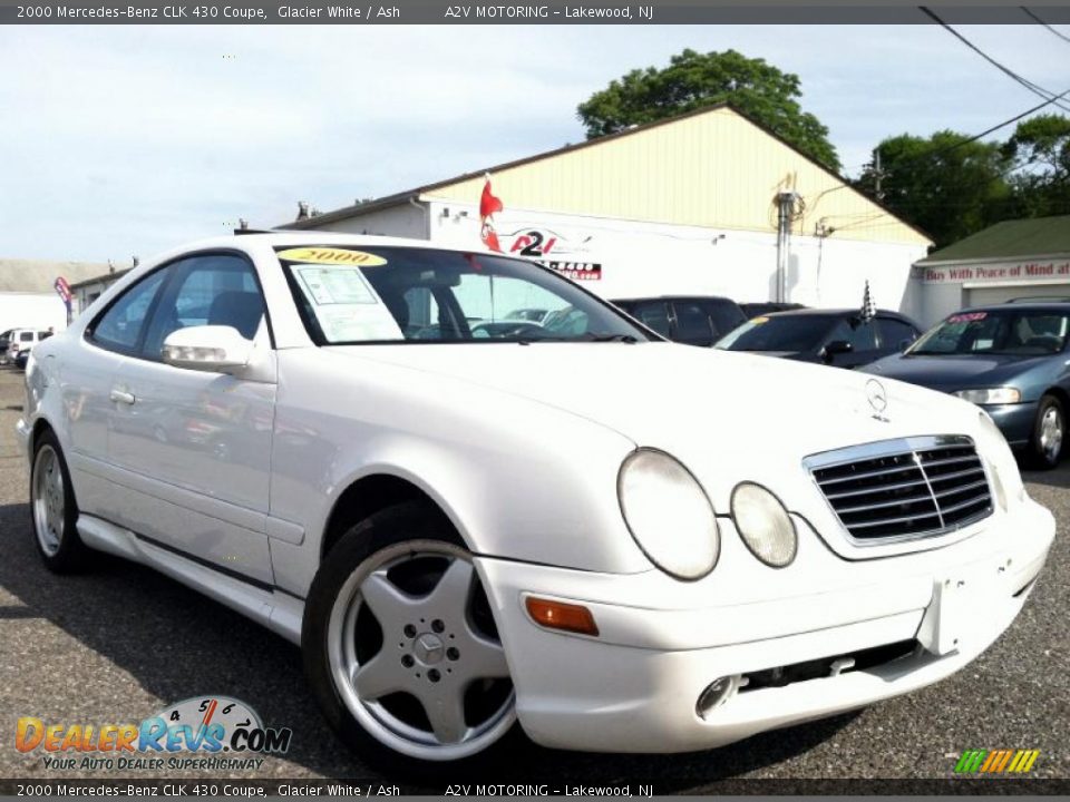 2000 Mercedes-Benz CLK 430 Coupe Glacier White / Ash Photo #1