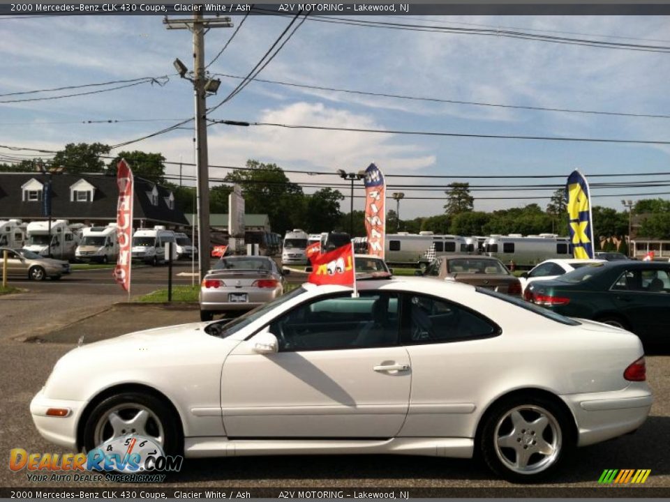 2000 Mercedes-Benz CLK 430 Coupe Glacier White / Ash Photo #4