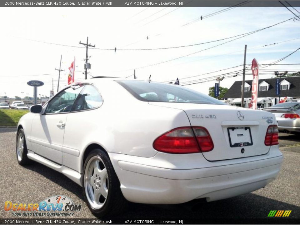 2000 Mercedes-Benz CLK 430 Coupe Glacier White / Ash Photo #5