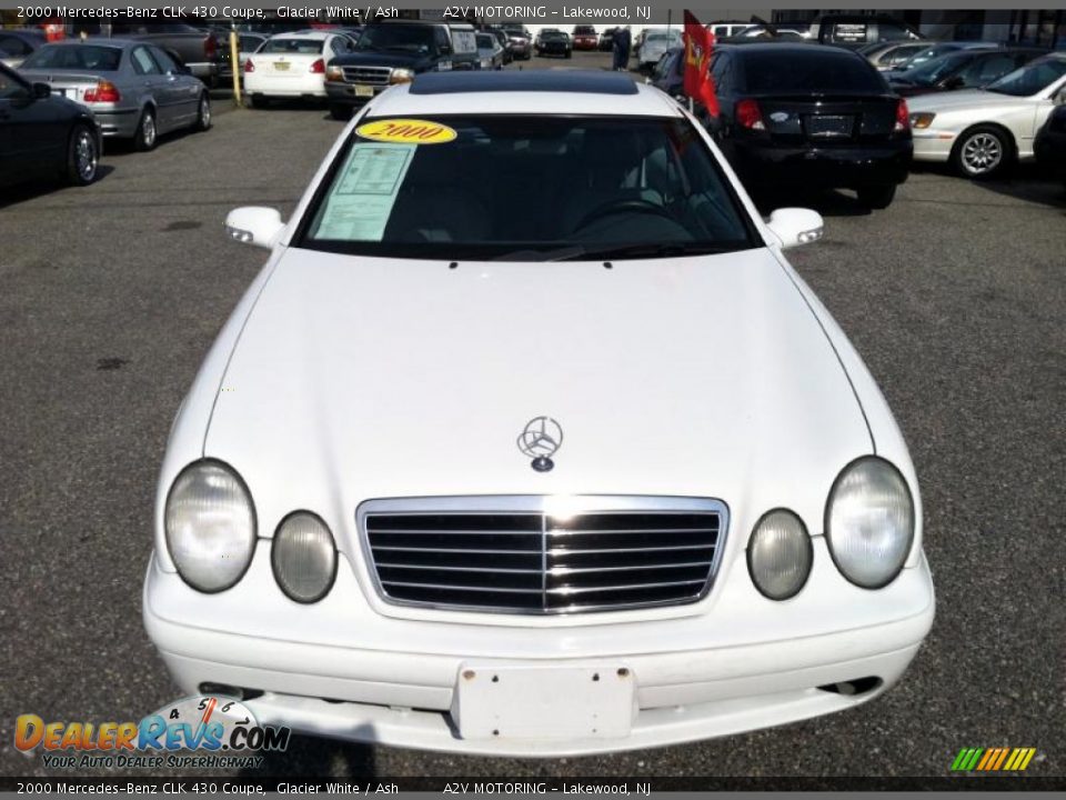 2000 Mercedes-Benz CLK 430 Coupe Glacier White / Ash Photo #11