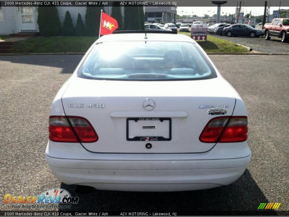 2000 Mercedes-Benz CLK 430 Coupe Glacier White / Ash Photo #14