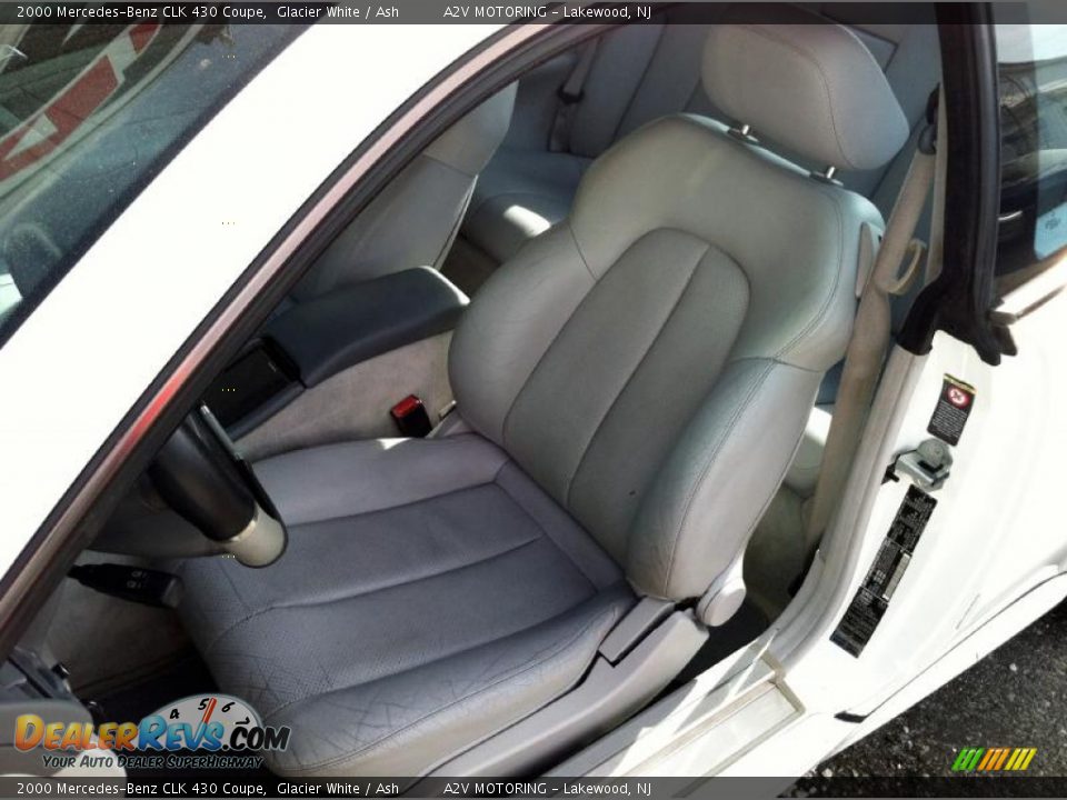 2000 Mercedes-Benz CLK 430 Coupe Glacier White / Ash Photo #20