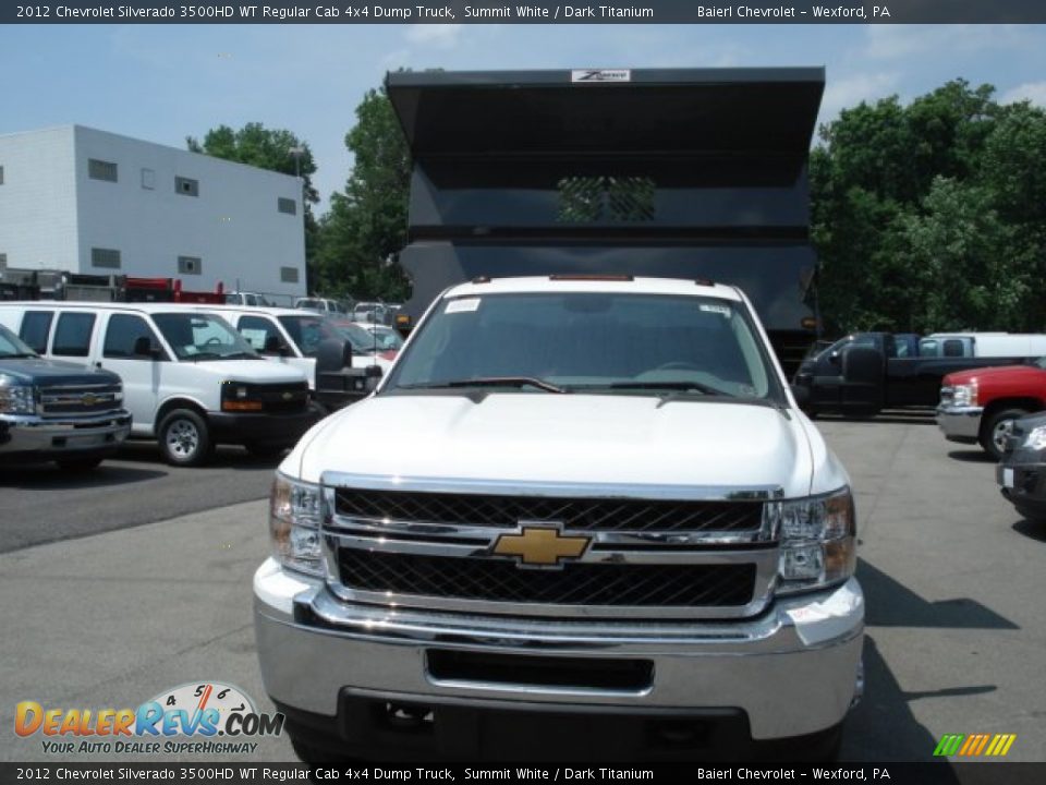 2012 Chevrolet Silverado 3500HD WT Regular Cab 4x4 Dump Truck Summit White / Dark Titanium Photo #3