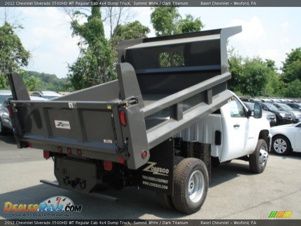 2012 Chevrolet Silverado 3500HD WT Regular Cab 4x4 Dump Truck Summit White / Dark Titanium Photo #6