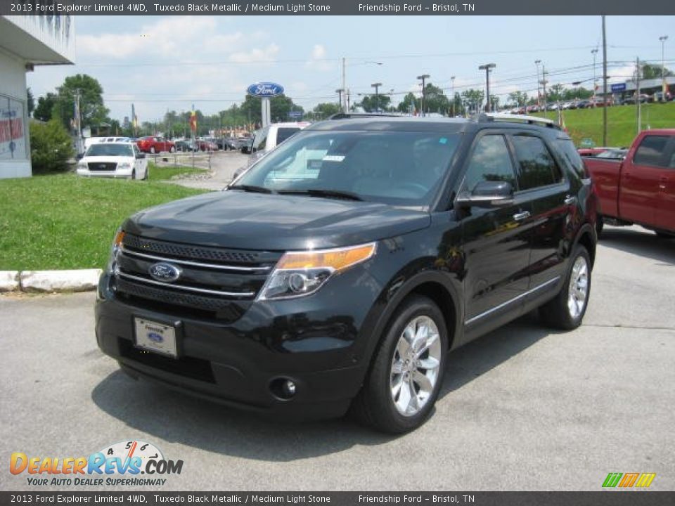 2013 Ford Explorer Limited 4WD Tuxedo Black Metallic / Medium Light Stone Photo #2