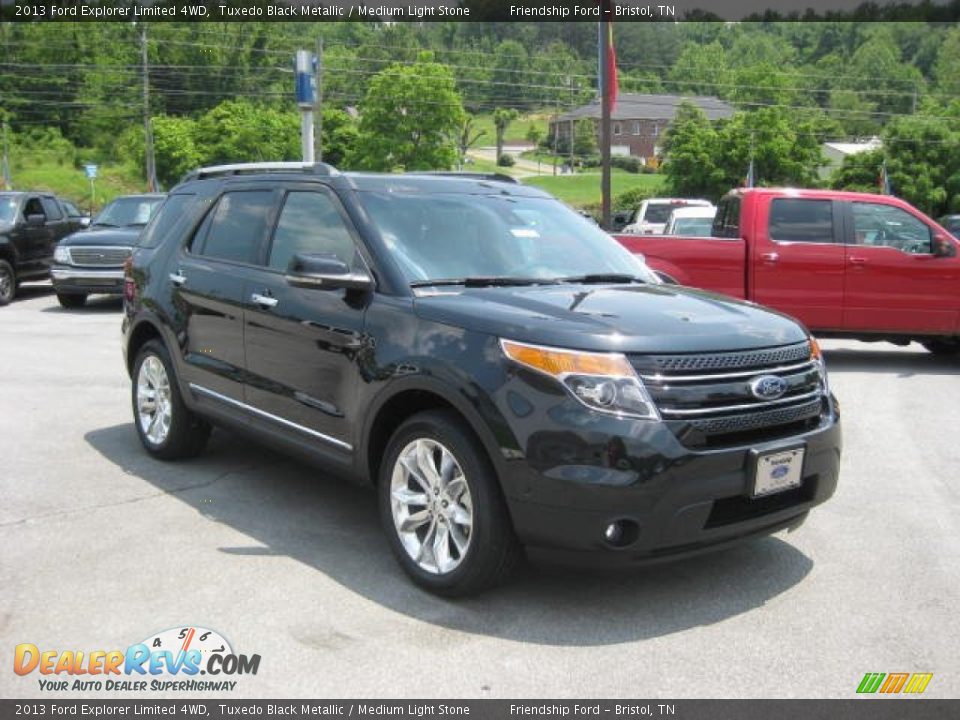2013 Ford Explorer Limited 4WD Tuxedo Black Metallic / Medium Light Stone Photo #4