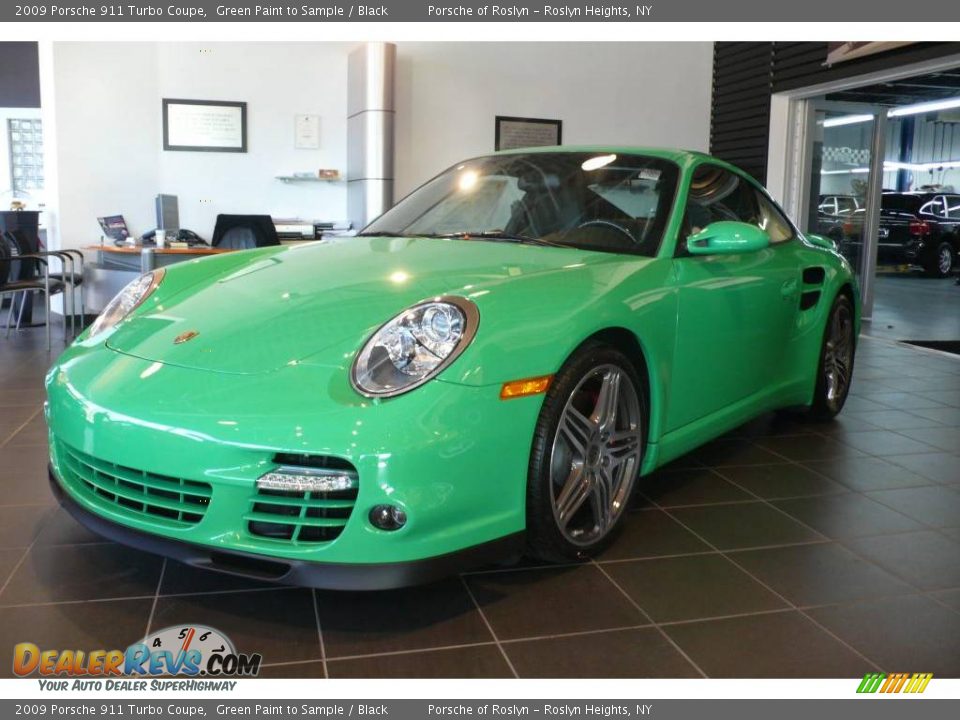 2009 Porsche 911 Turbo Coupe Green Paint to Sample / Black Photo #2