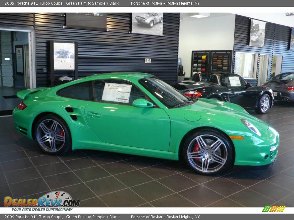 2009 Porsche 911 Turbo Coupe Green Paint to Sample / Black Photo #3