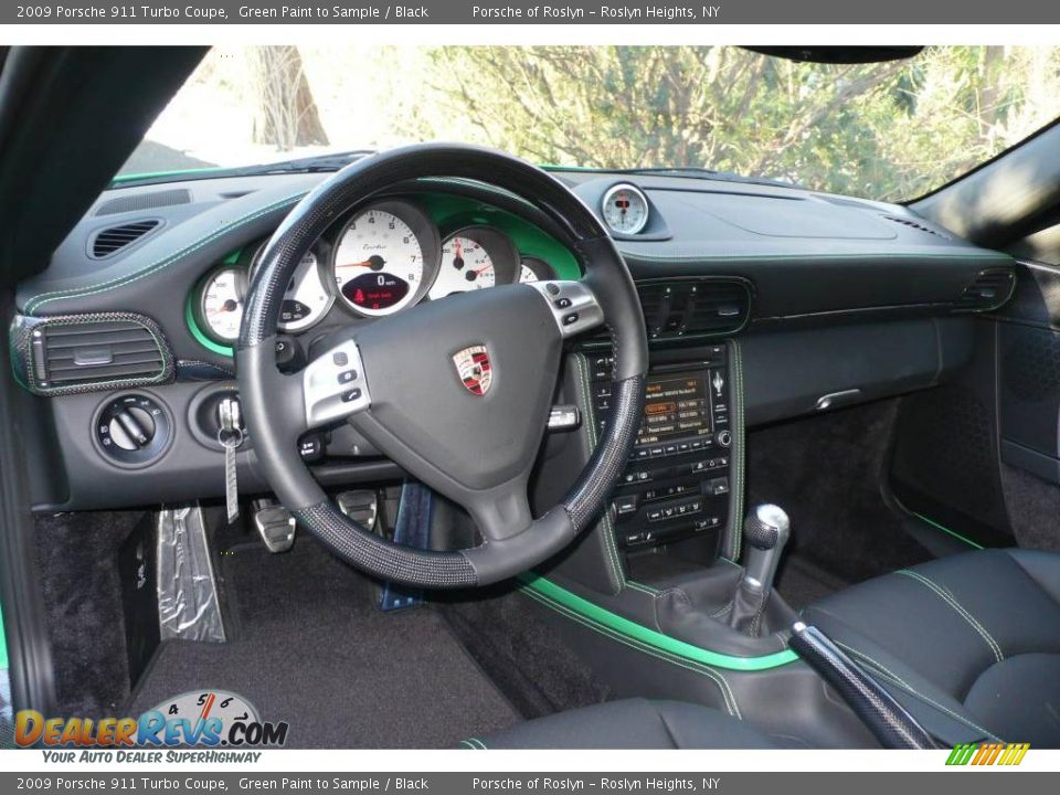2009 Porsche 911 Turbo Coupe Green Paint to Sample / Black Photo #19