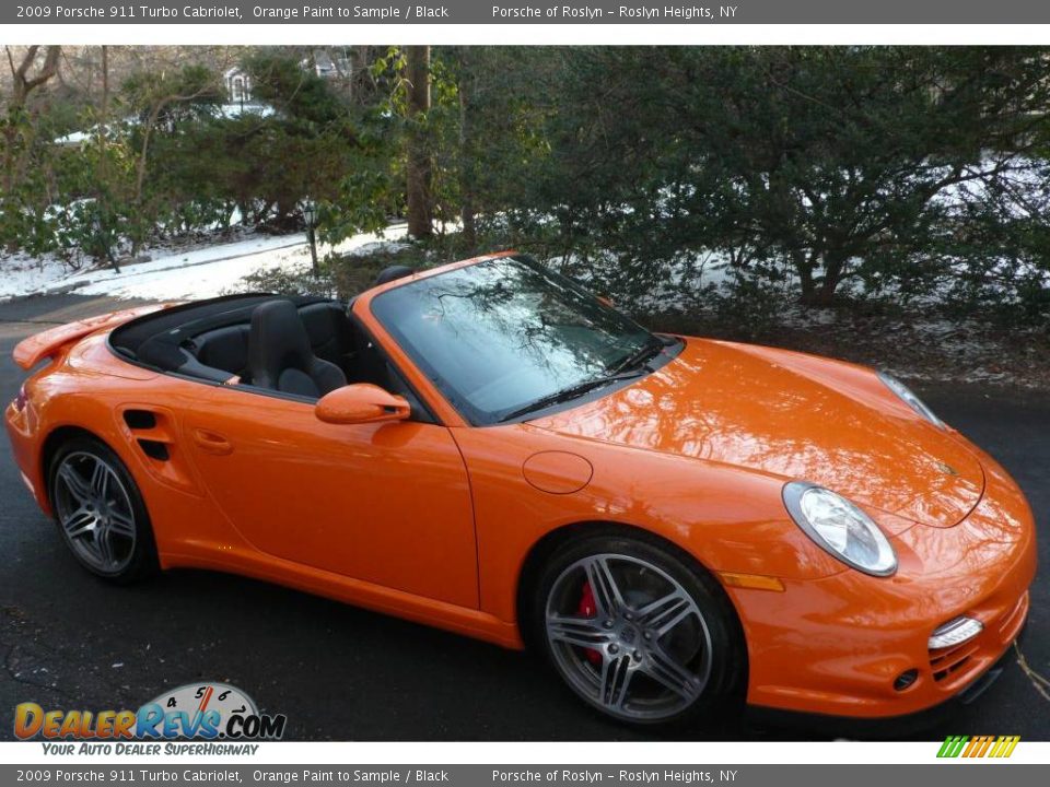 2009 Porsche 911 Turbo Cabriolet Orange Paint to Sample / Black Photo #7