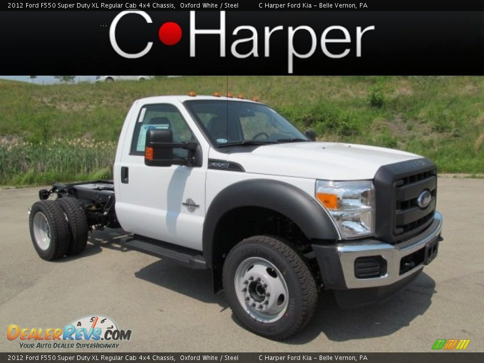 2012 Ford F550 Super Duty XL Regular Cab 4x4 Chassis Oxford White / Steel Photo #1