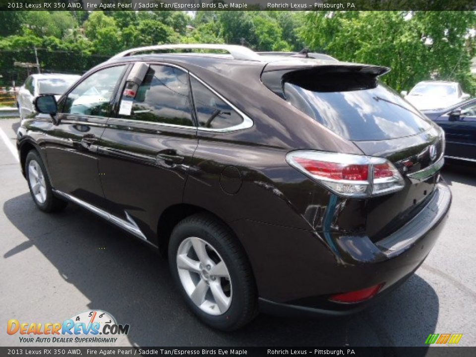 2013 Lexus RX 350 AWD Fire Agate Pearl / Saddle Tan/Espresso Birds Eye Maple Photo #2