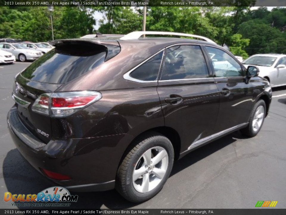 2013 Lexus RX 350 AWD Fire Agate Pearl / Saddle Tan/Espresso Birds Eye Maple Photo #4