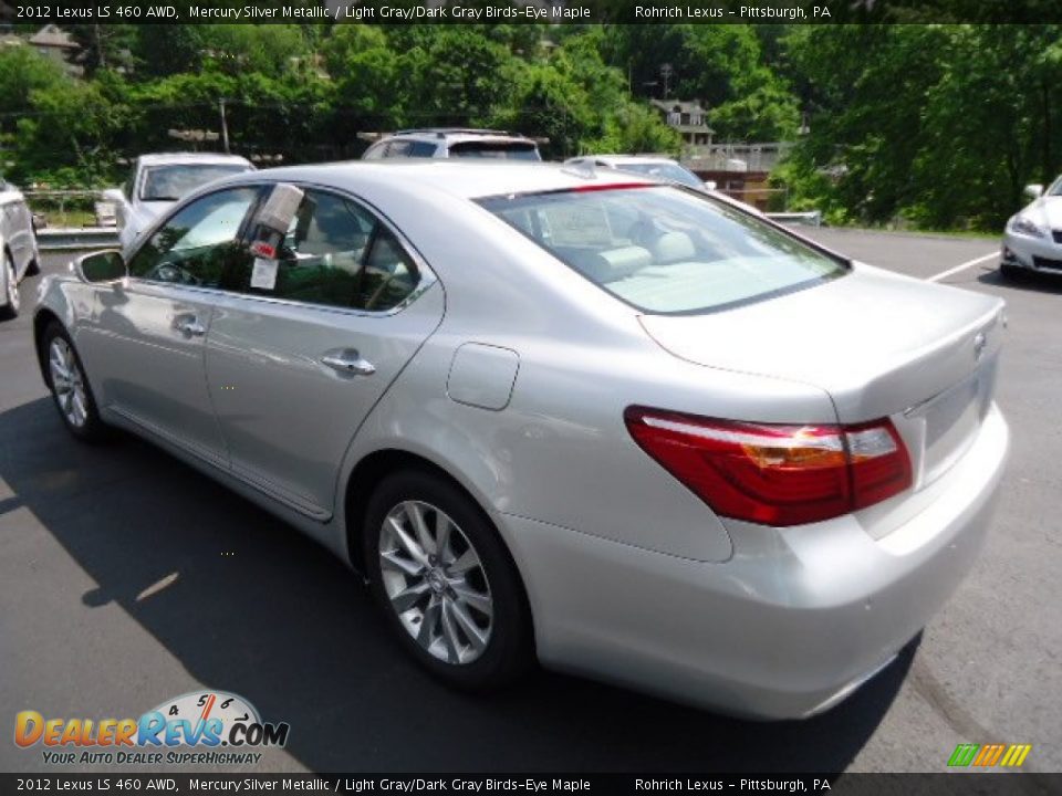 2012 Lexus LS 460 AWD Mercury Silver Metallic / Light Gray/Dark Gray Birds-Eye Maple Photo #2