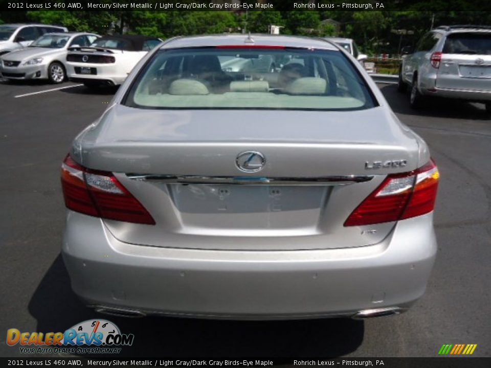 2012 Lexus LS 460 AWD Mercury Silver Metallic / Light Gray/Dark Gray Birds-Eye Maple Photo #3