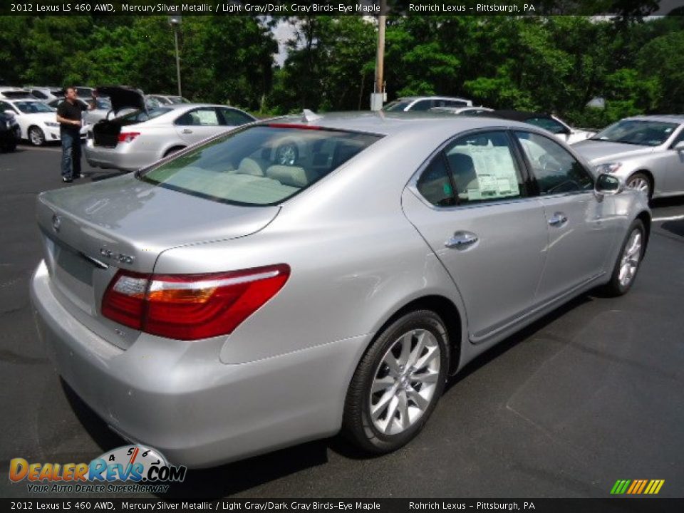 2012 Lexus LS 460 AWD Mercury Silver Metallic / Light Gray/Dark Gray Birds-Eye Maple Photo #4