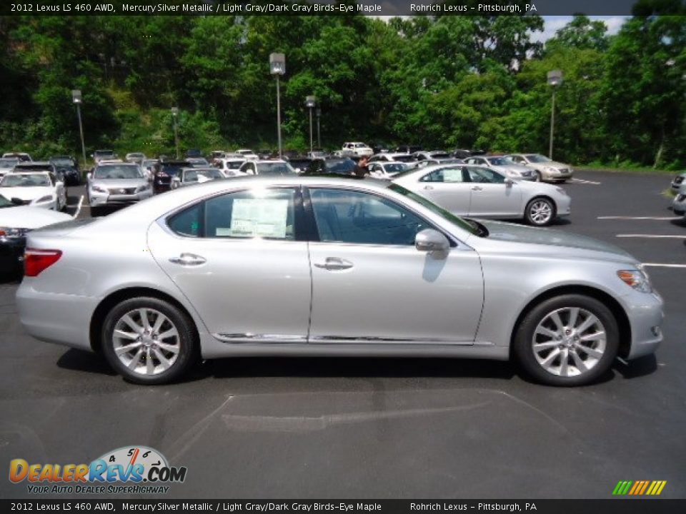 2012 Lexus LS 460 AWD Mercury Silver Metallic / Light Gray/Dark Gray Birds-Eye Maple Photo #5