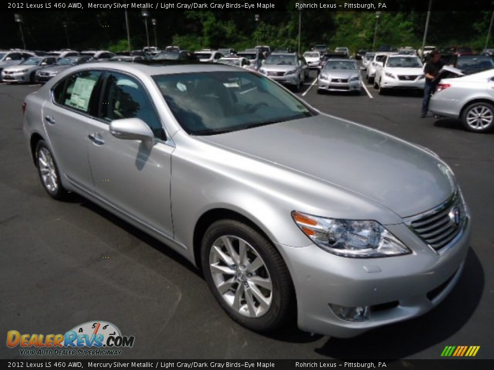 2012 Lexus LS 460 AWD Mercury Silver Metallic / Light Gray/Dark Gray Birds-Eye Maple Photo #6