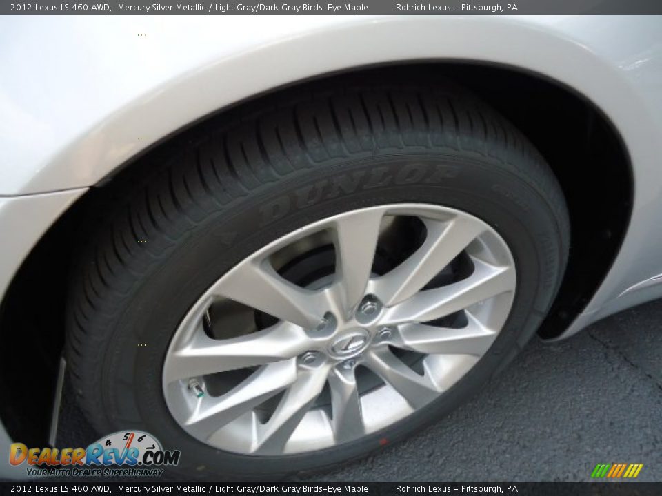 2012 Lexus LS 460 AWD Mercury Silver Metallic / Light Gray/Dark Gray Birds-Eye Maple Photo #9