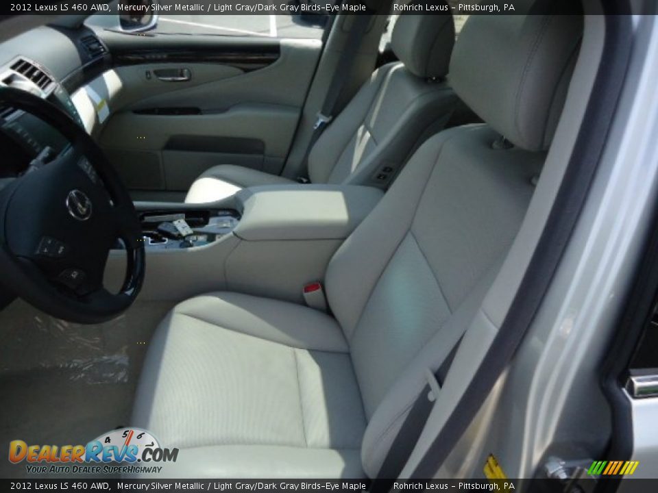 2012 Lexus LS 460 AWD Mercury Silver Metallic / Light Gray/Dark Gray Birds-Eye Maple Photo #10