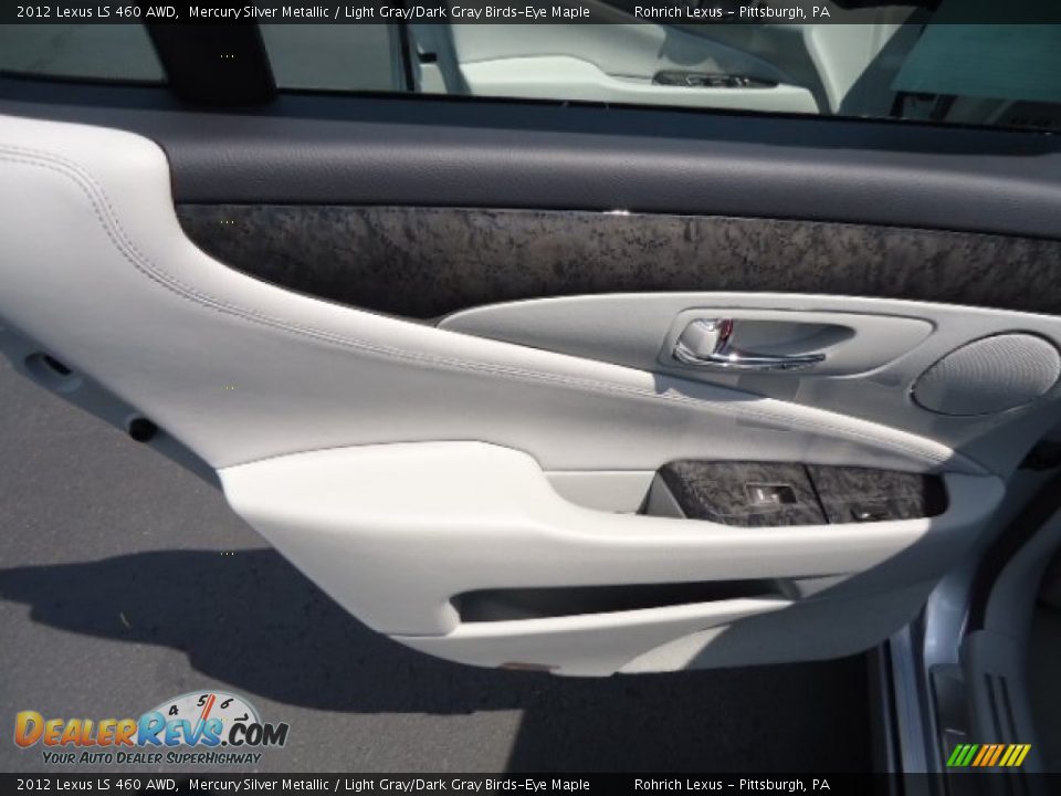 2012 Lexus LS 460 AWD Mercury Silver Metallic / Light Gray/Dark Gray Birds-Eye Maple Photo #13