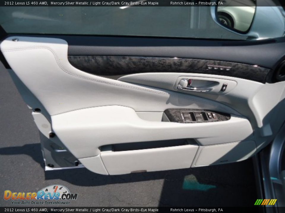 2012 Lexus LS 460 AWD Mercury Silver Metallic / Light Gray/Dark Gray Birds-Eye Maple Photo #14