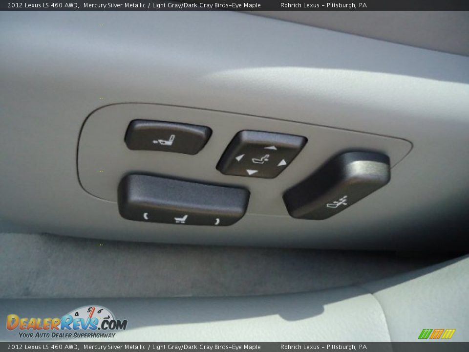 2012 Lexus LS 460 AWD Mercury Silver Metallic / Light Gray/Dark Gray Birds-Eye Maple Photo #16