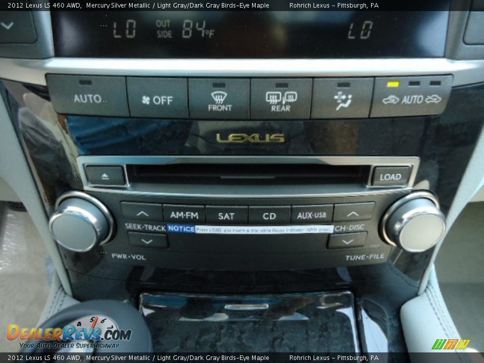 2012 Lexus LS 460 AWD Mercury Silver Metallic / Light Gray/Dark Gray Birds-Eye Maple Photo #19