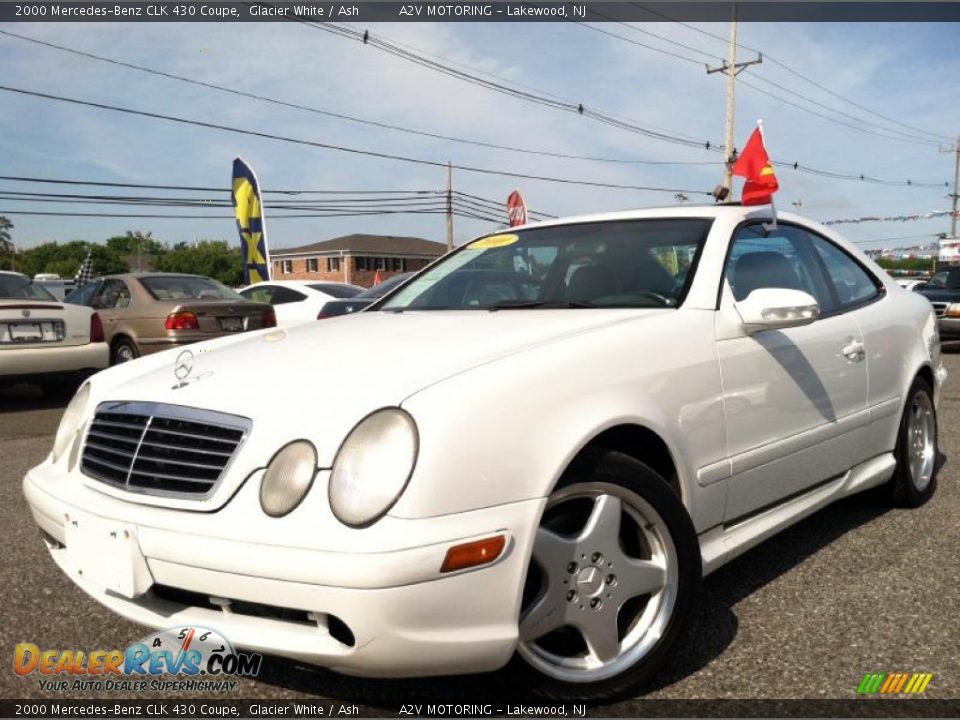 2000 Mercedes-Benz CLK 430 Coupe Glacier White / Ash Photo #24