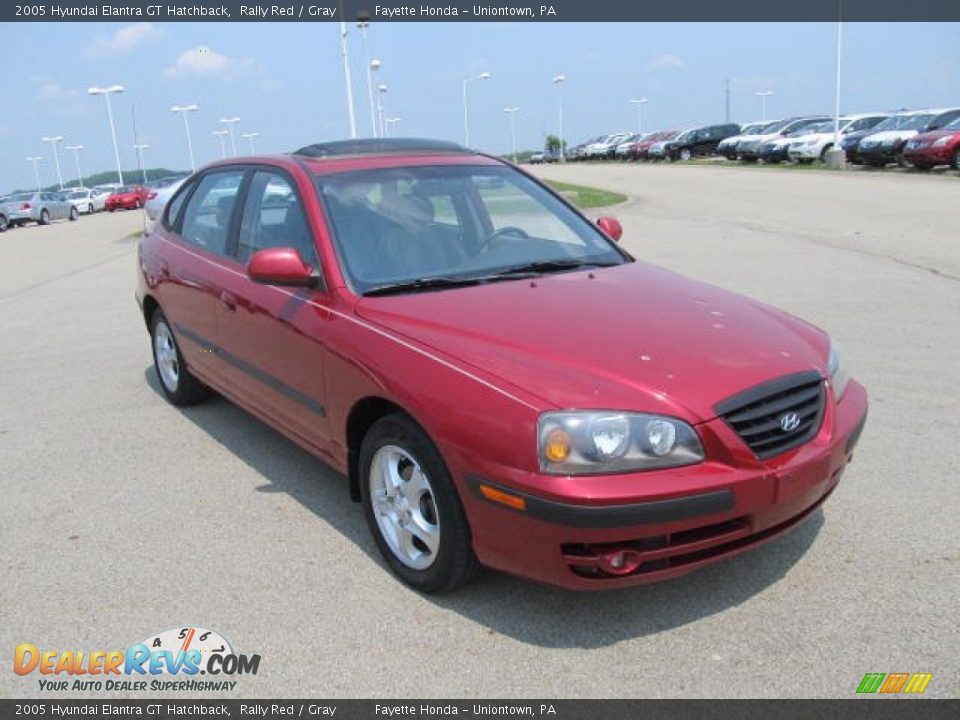 2005 Hyundai Elantra GT Hatchback Rally Red / Gray Photo #5