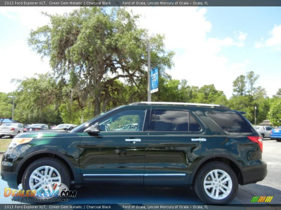 2013 Ford Explorer XLT Green Gem Metallic / Charcoal Black Photo #2