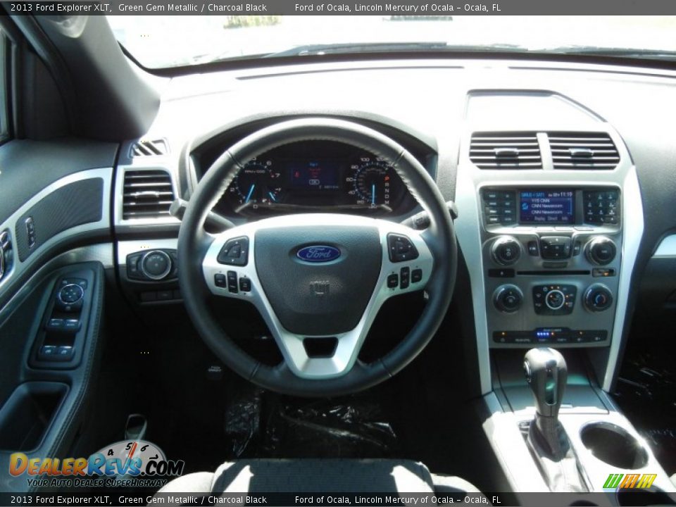 2013 Ford Explorer XLT Green Gem Metallic / Charcoal Black Photo #8
