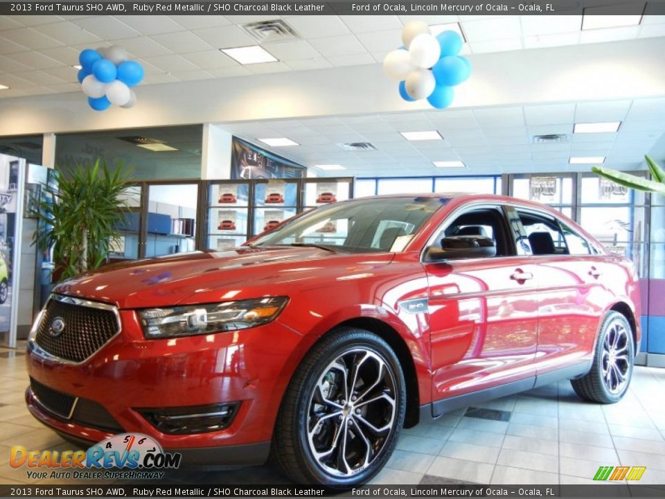 2013 Ford Taurus SHO AWD Ruby Red Metallic / SHO Charcoal Black Leather Photo #1