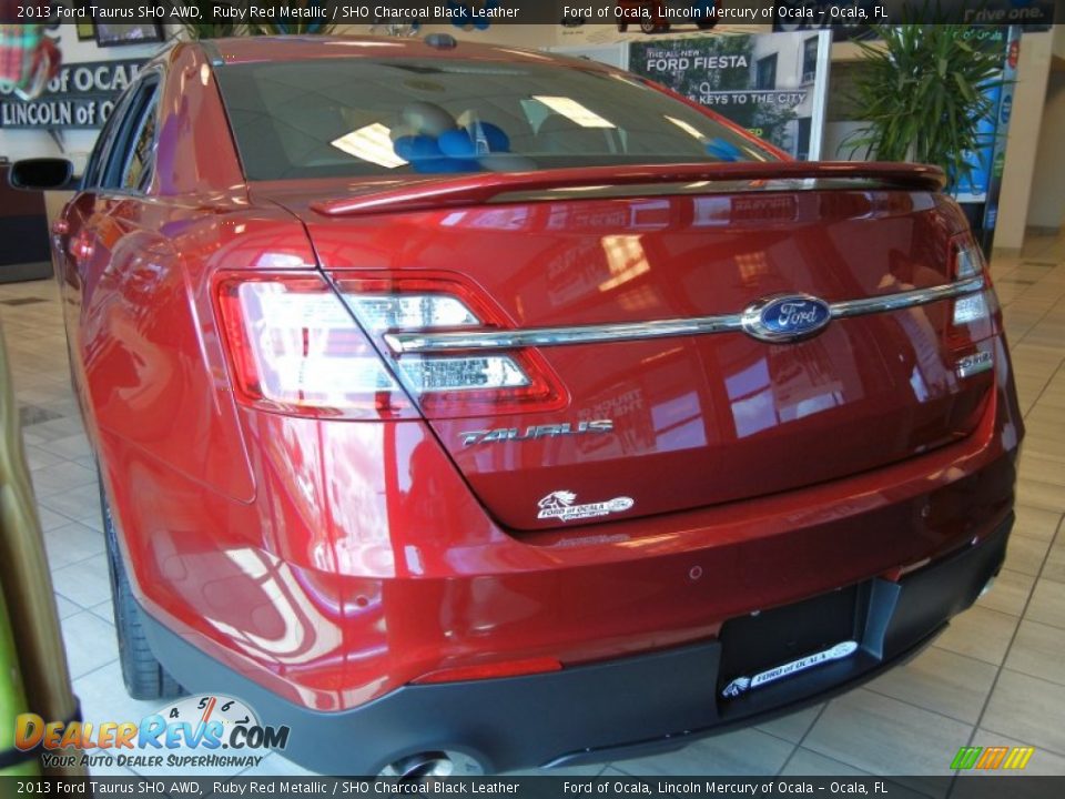 2013 Ford Taurus SHO AWD Ruby Red Metallic / SHO Charcoal Black Leather Photo #4