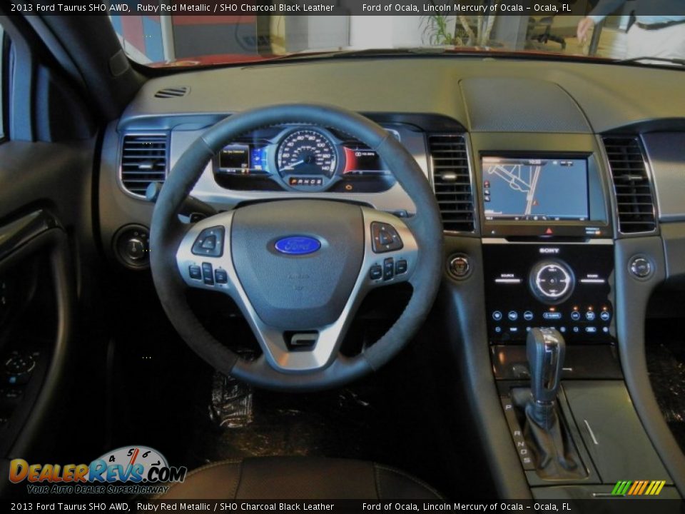 2013 Ford Taurus SHO AWD Ruby Red Metallic / SHO Charcoal Black Leather Photo #11