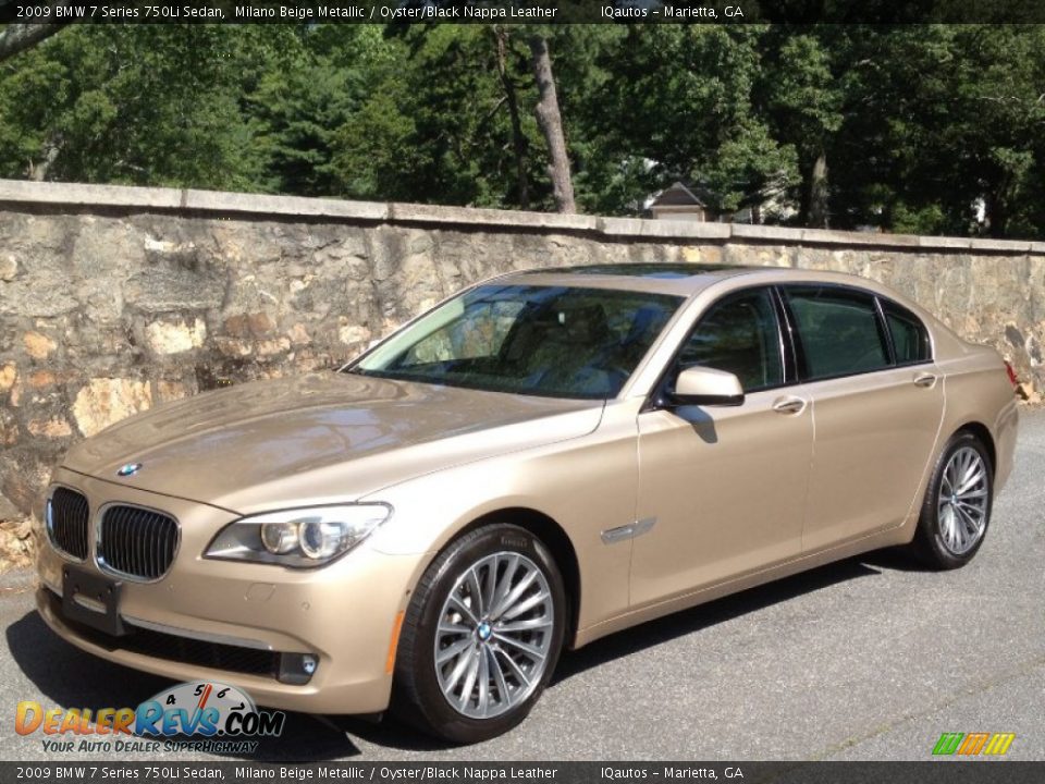 2009 BMW 7 Series 750Li Sedan Milano Beige Metallic / Oyster/Black Nappa Leather Photo #4