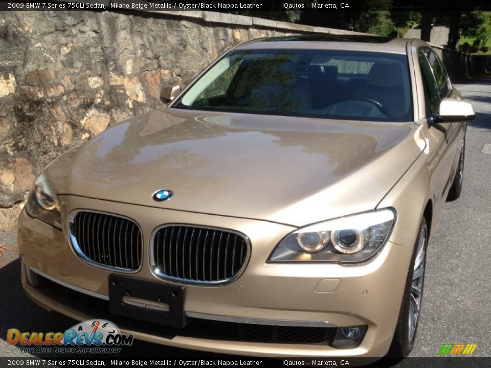 2009 BMW 7 Series 750Li Sedan Milano Beige Metallic / Oyster/Black Nappa Leather Photo #15