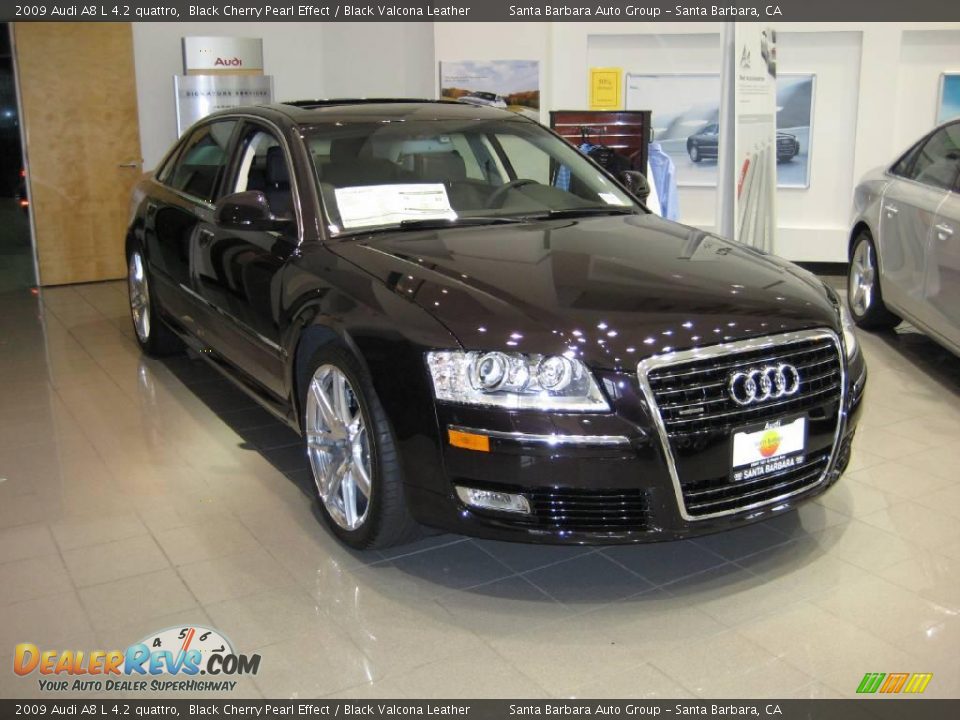 2009 Audi A8 L 4.2 quattro Black Cherry Pearl Effect / Black Valcona Leather Photo #3