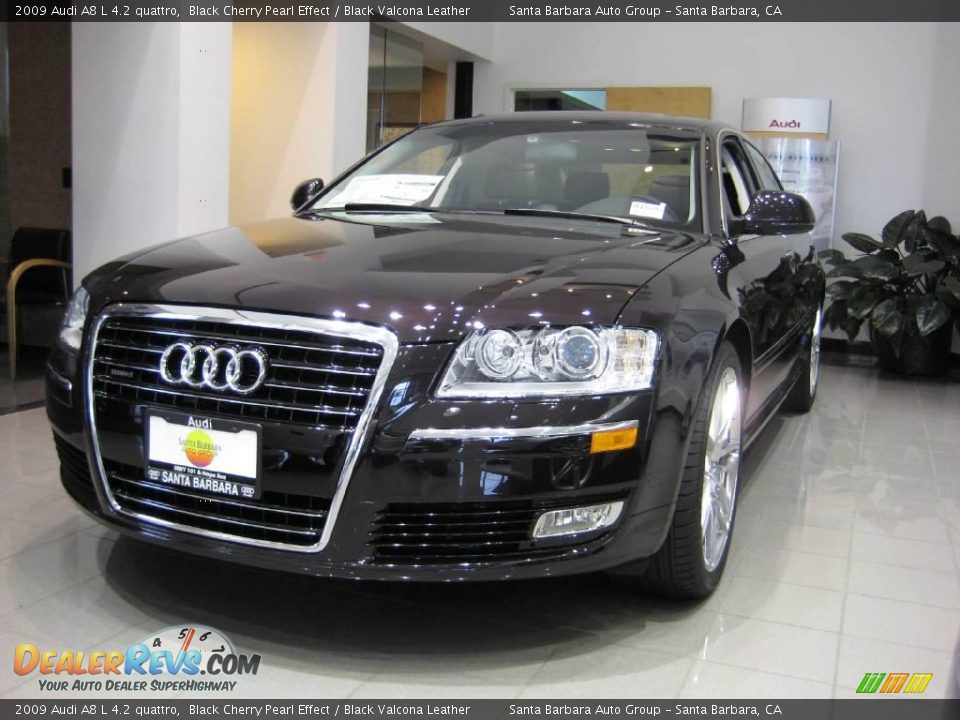 2009 Audi A8 L 4.2 quattro Black Cherry Pearl Effect / Black Valcona Leather Photo #4