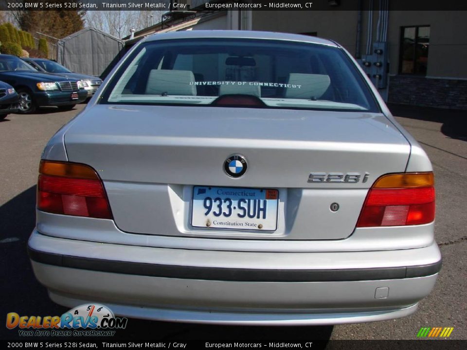 2000 BMW 5 Series 528i Sedan Titanium Silver Metallic / Gray Photo #8