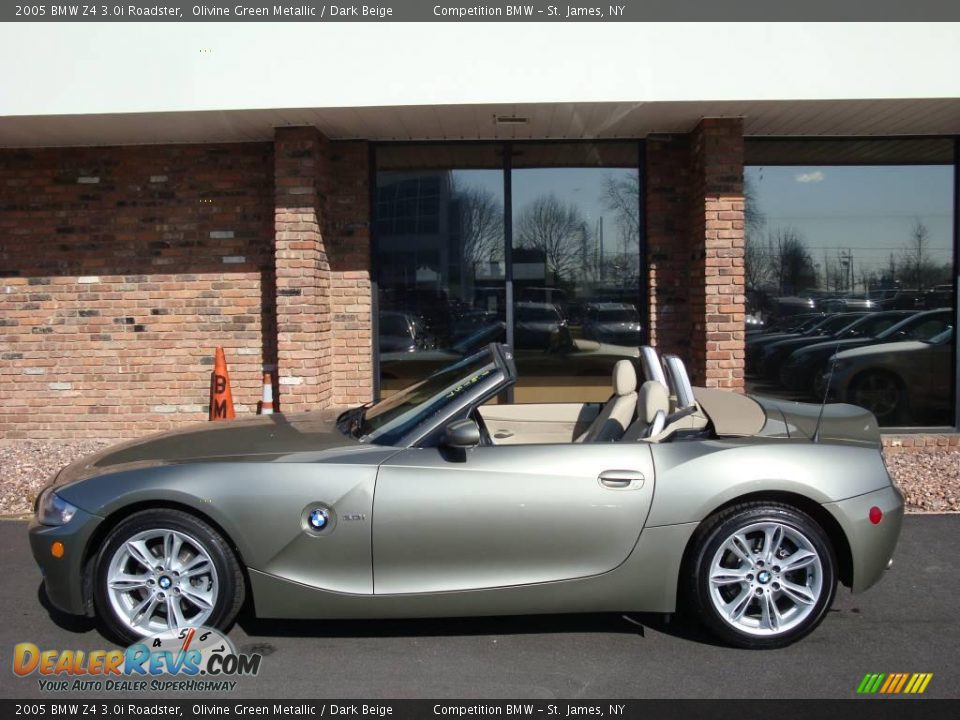 2005 BMW Z4 3.0i Roadster Olivine Green Metallic / Dark Beige Photo #2