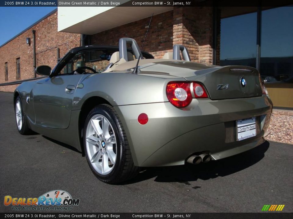 2005 BMW Z4 3.0i Roadster Olivine Green Metallic / Dark Beige Photo #4