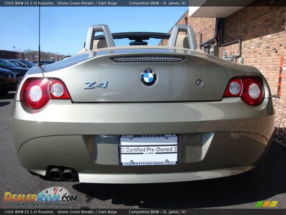 2005 BMW Z4 3.0i Roadster Olivine Green Metallic / Dark Beige Photo #5