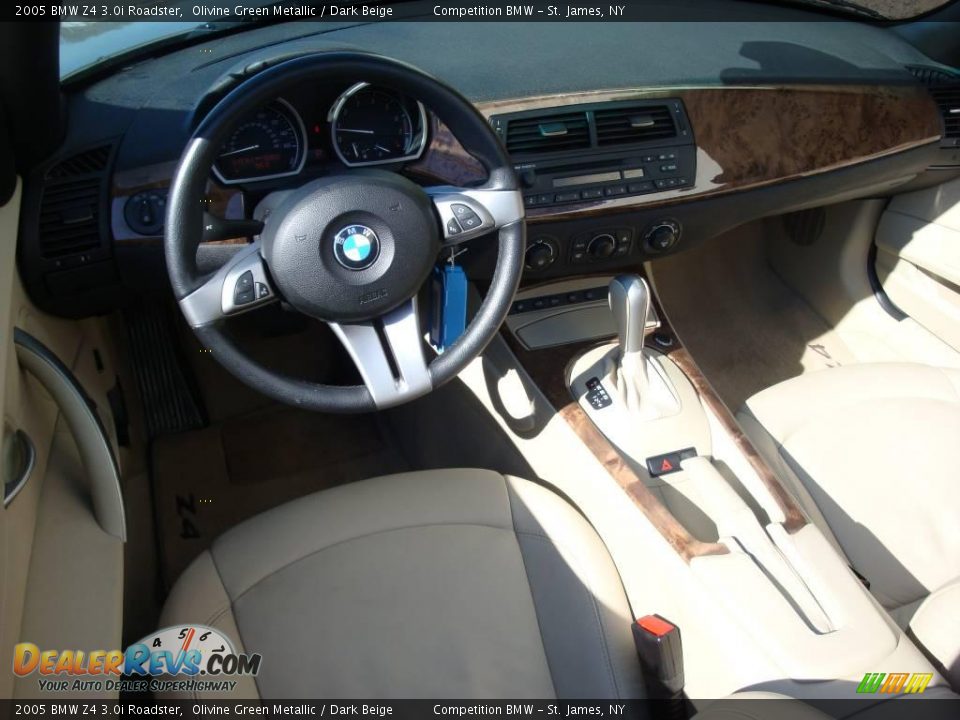 2005 BMW Z4 3.0i Roadster Olivine Green Metallic / Dark Beige Photo #10