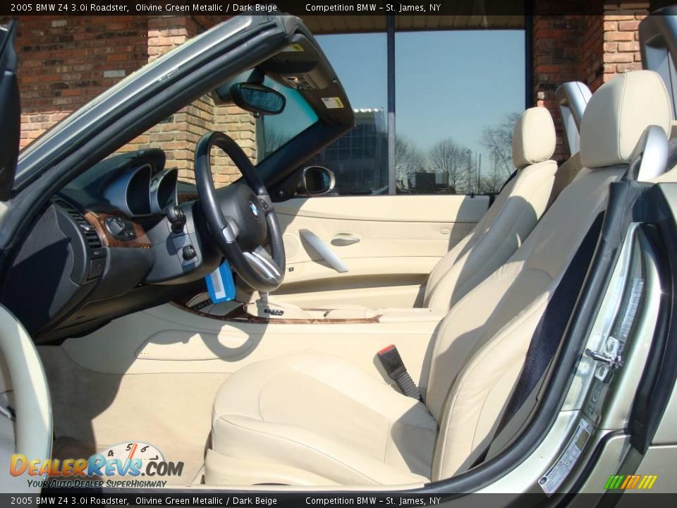 2005 BMW Z4 3.0i Roadster Olivine Green Metallic / Dark Beige Photo #12
