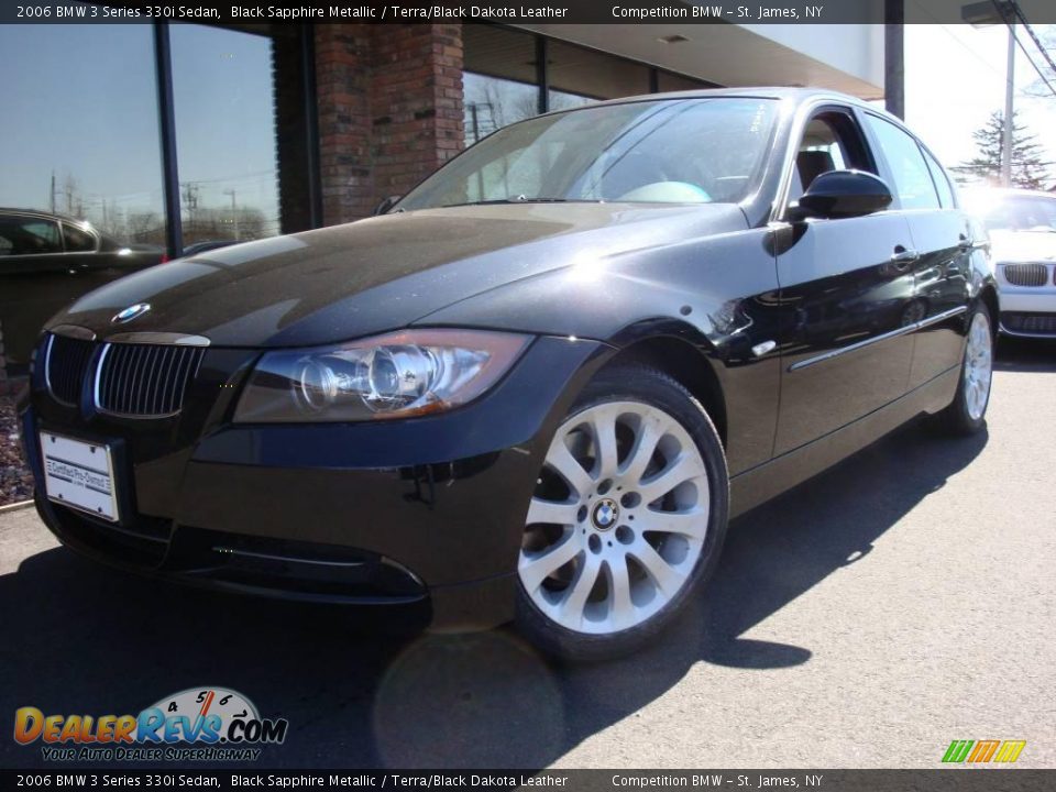 2006 BMW 3 Series 330i Sedan Black Sapphire Metallic / Terra/Black Dakota Leather Photo #1