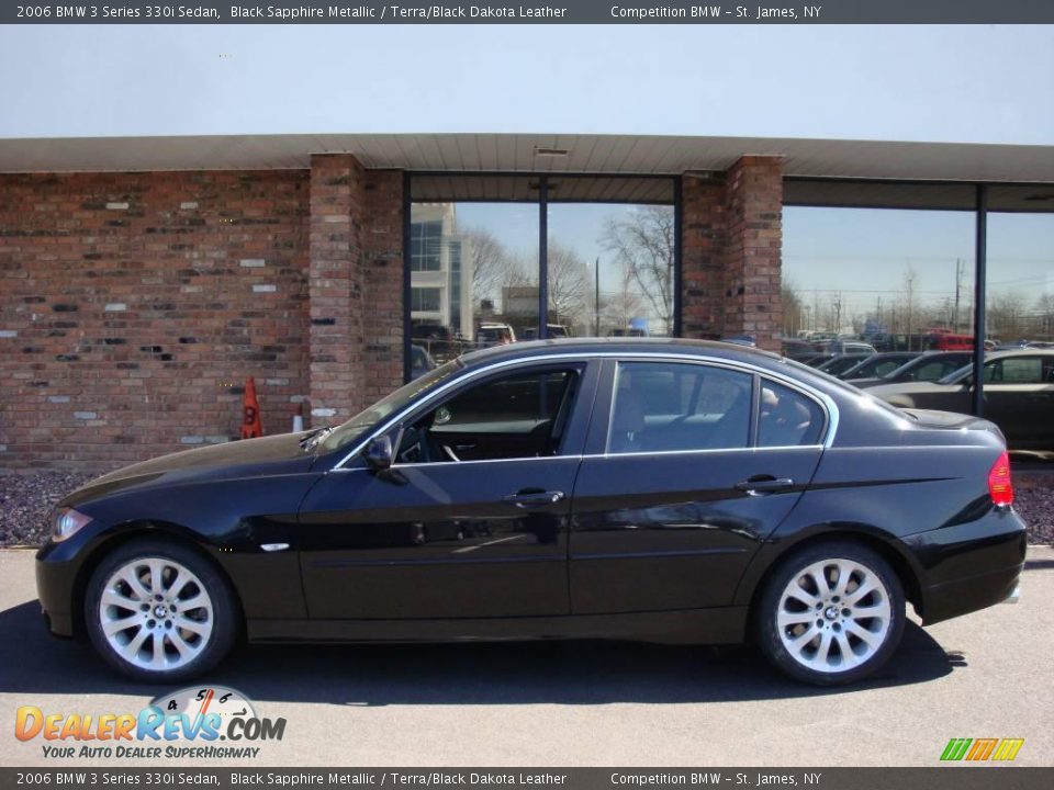 2006 BMW 3 Series 330i Sedan Black Sapphire Metallic / Terra/Black Dakota Leather Photo #3