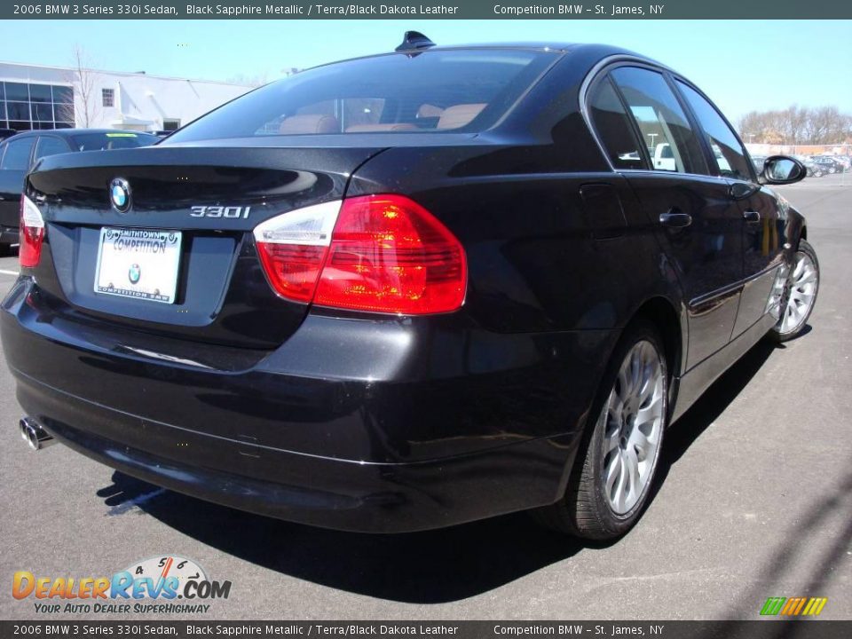 2006 BMW 3 Series 330i Sedan Black Sapphire Metallic / Terra/Black Dakota Leather Photo #7